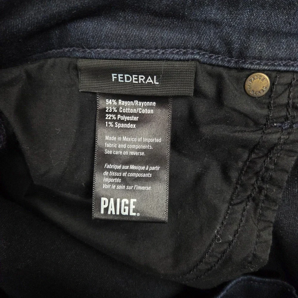 Paige Federal Jeans‎ Mens 31 x 30 Slim Straight Inkwell STRETCHED KNEE